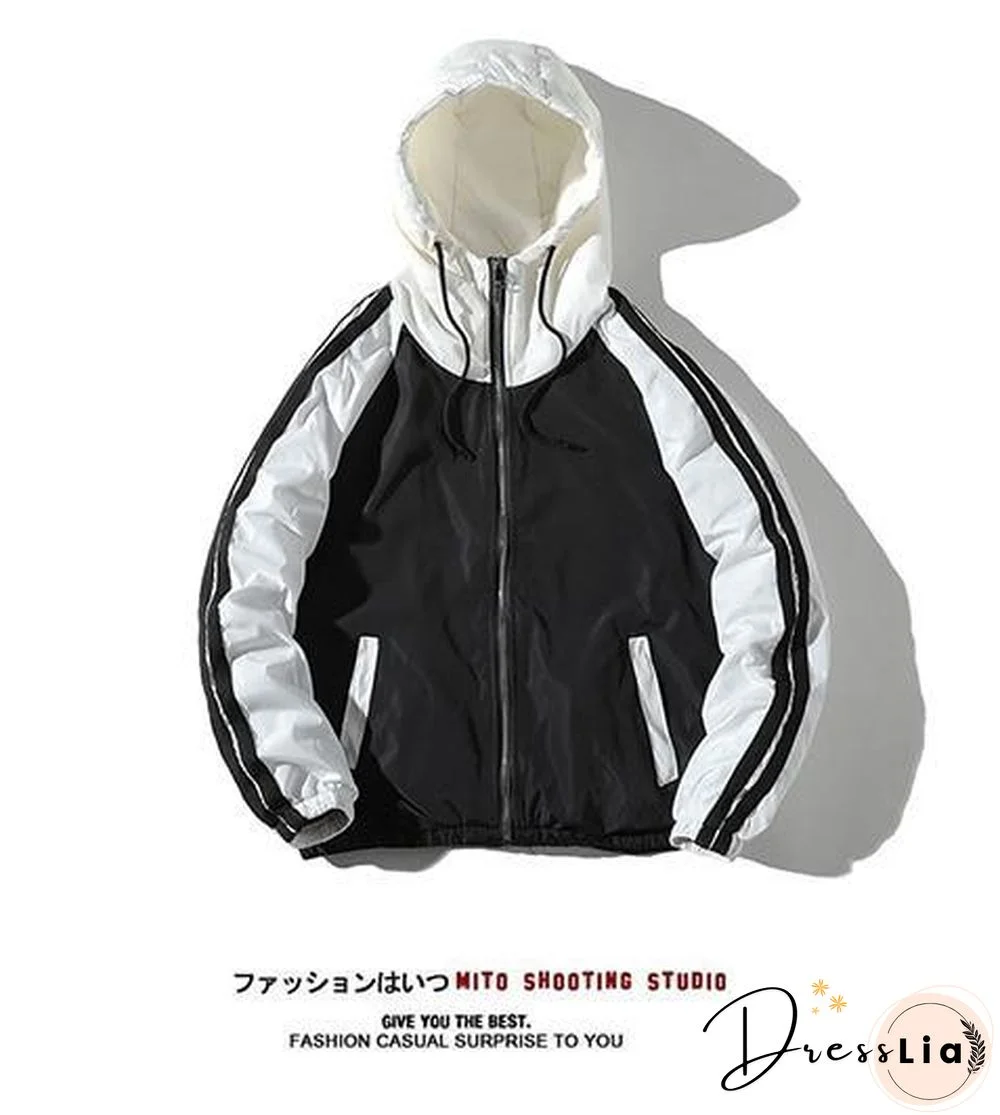 Men Casual Bomber Windbreaker Jacket Hooded Thin Zipper Coat Slim Outwear Hip Hop Jacket Men