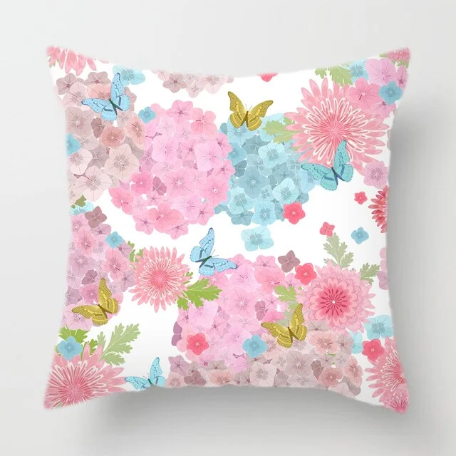Linen Pillow Case - Flower Plant