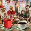 (US Local)6pcs Set Xmas Theme DIY Diamond Painting Coasters Kit with Holder Kit