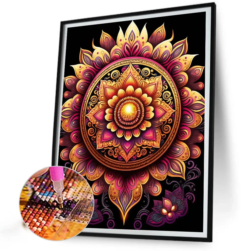 Full Round Diamond Painting 30*40cm - Metal Mandala