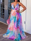 Rainbow Gradient Color Backless Maxi Dress