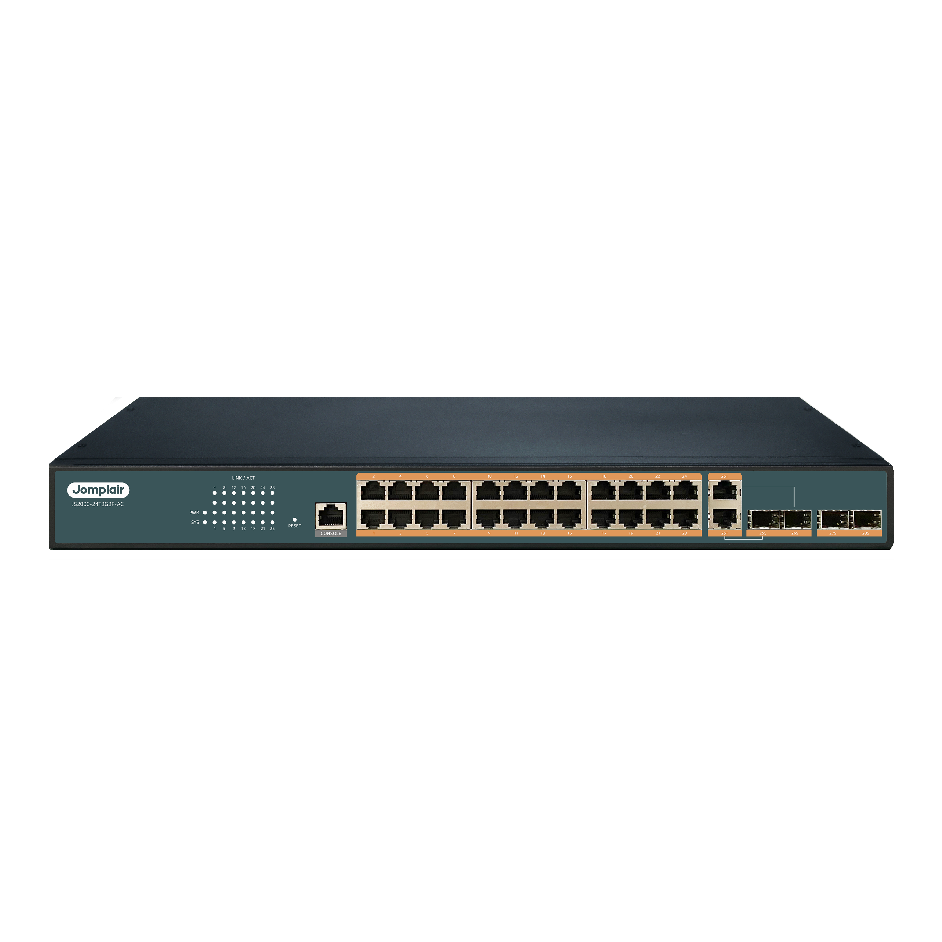 JS2000-24T2G2F-AC, 24 x 1Gb RJ45, L2+ Managed Switch