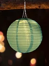 8 inch LED Round Solar Lantern Solid Color Waterproof Pendant Garden Decor