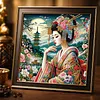 5D DIY Diamond Art Painting Kit Partial Drill Japanese Beauty(Moon Geisha)
