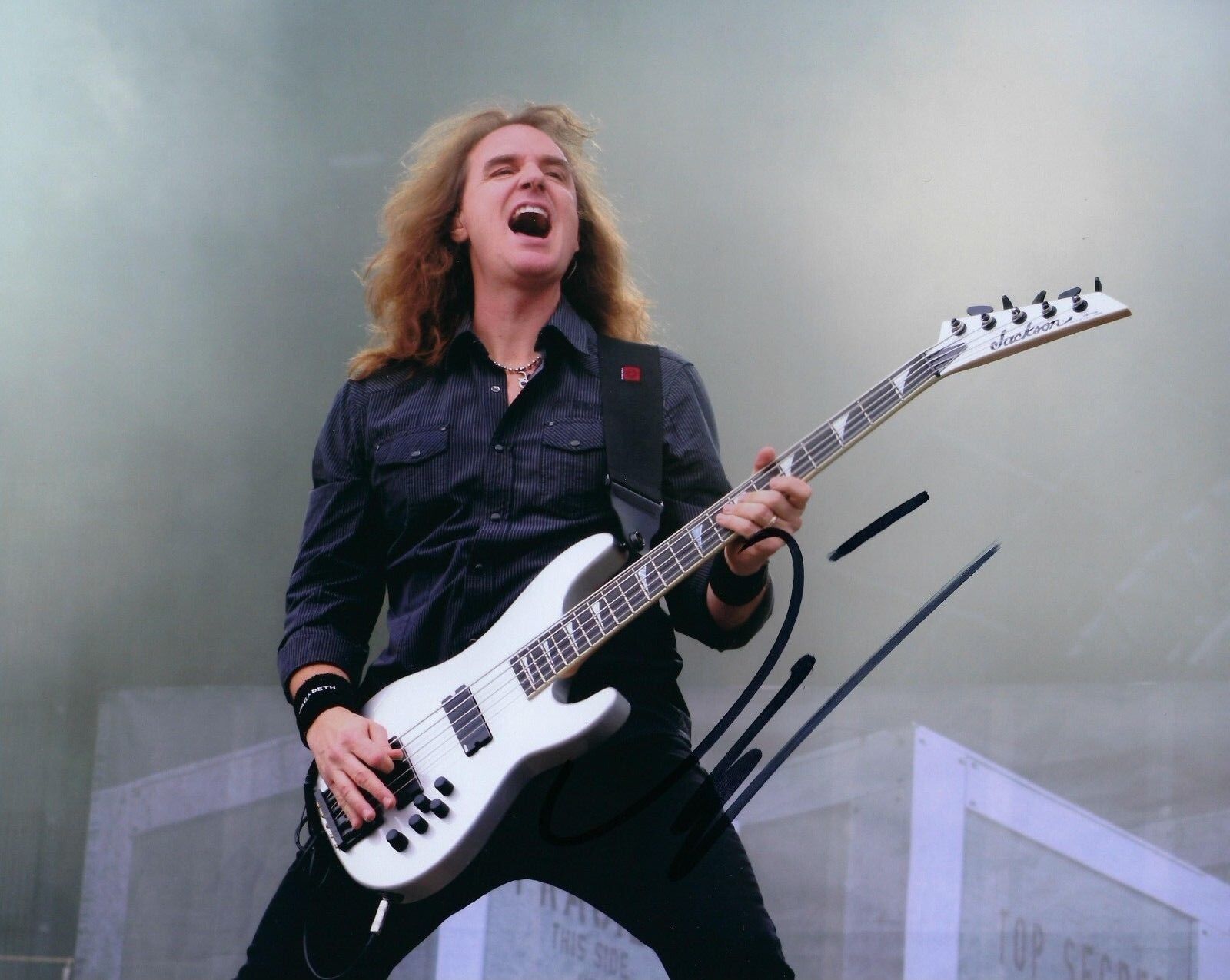 GFA Megadeth Metal Band * DAVID ELLEFSON * Signed 8x10 Photo Poster painting PROOF AD2 COA