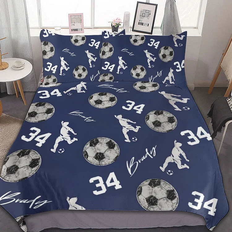 Personalized Soccer Bedding Sets for Bed Room Sets | BedKid02[personalized name blankets][custom name blankets]
