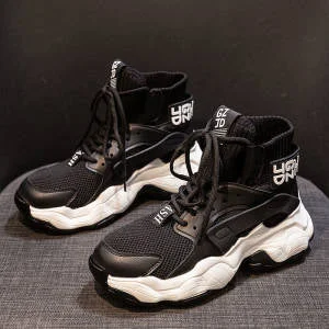 Women Sneakers Shoes Casual Platform Shoes Fashion Breathable Thick Sole Tenis Baskets Femme 2021 High Top Chunky Sneakers Woman