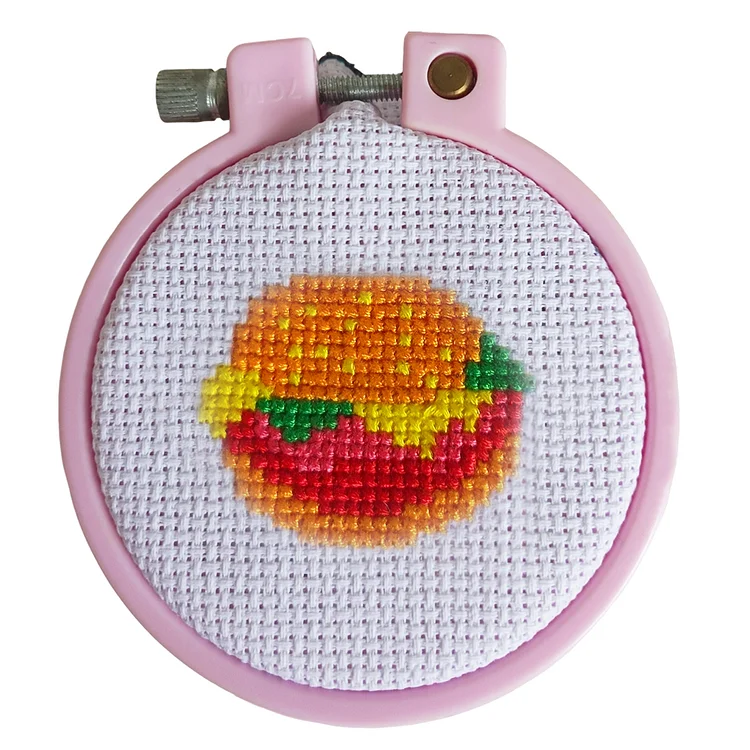 Cross Stitch Keyring Material Pack Handmade Embroidery Keychain for Bag Backpack
