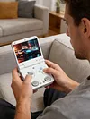 Foldable Retro Handheld Game Console 3.4 Inch IPS Screen 3000mAh Battery Flip Design Portable Pocket Arcade (TF Card Is Not Included)
