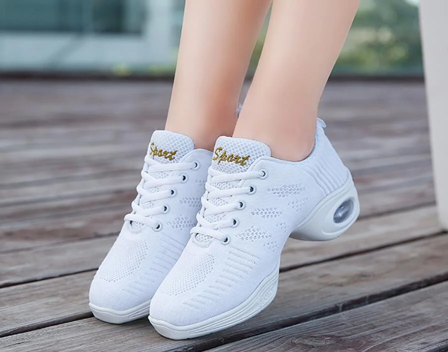 Brand Women Shoes Soft Outsole Woman Breath Jazz Hip Hop Shoes Feature Dance Sneakers Ladies Girl's Modern Jazz Dancing Shoes W3