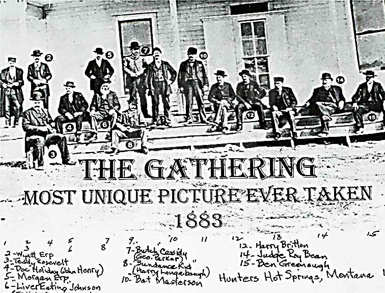 1883 UNIQUE GATHERING DOC HOLLIDAY WYATT CASSIDY SUNDANCE ROOSEVELT 8.5X11 Photo Poster painting