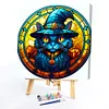 Halloween Black Cat Glass Painting-Paint by Numbers Acrylic Painting 50*50CM