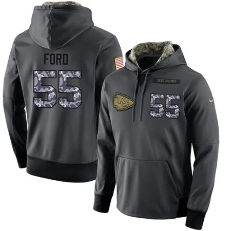 NFL Men's  Kansas City Chiefs #55 Dee Ford Stitched Black Anthracite Salute to Service Player Performance Hoodie