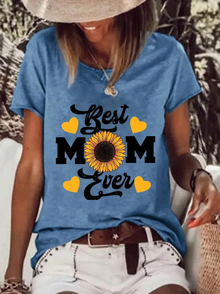 Best mom ever Raw Hem Tee-0026011