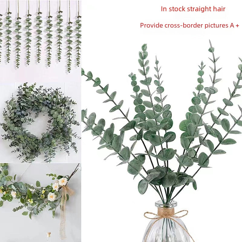 Artificial Eucalyptus Leaf Stems Green Tree Branches Decorative Home Ornaments Wedding Greenery