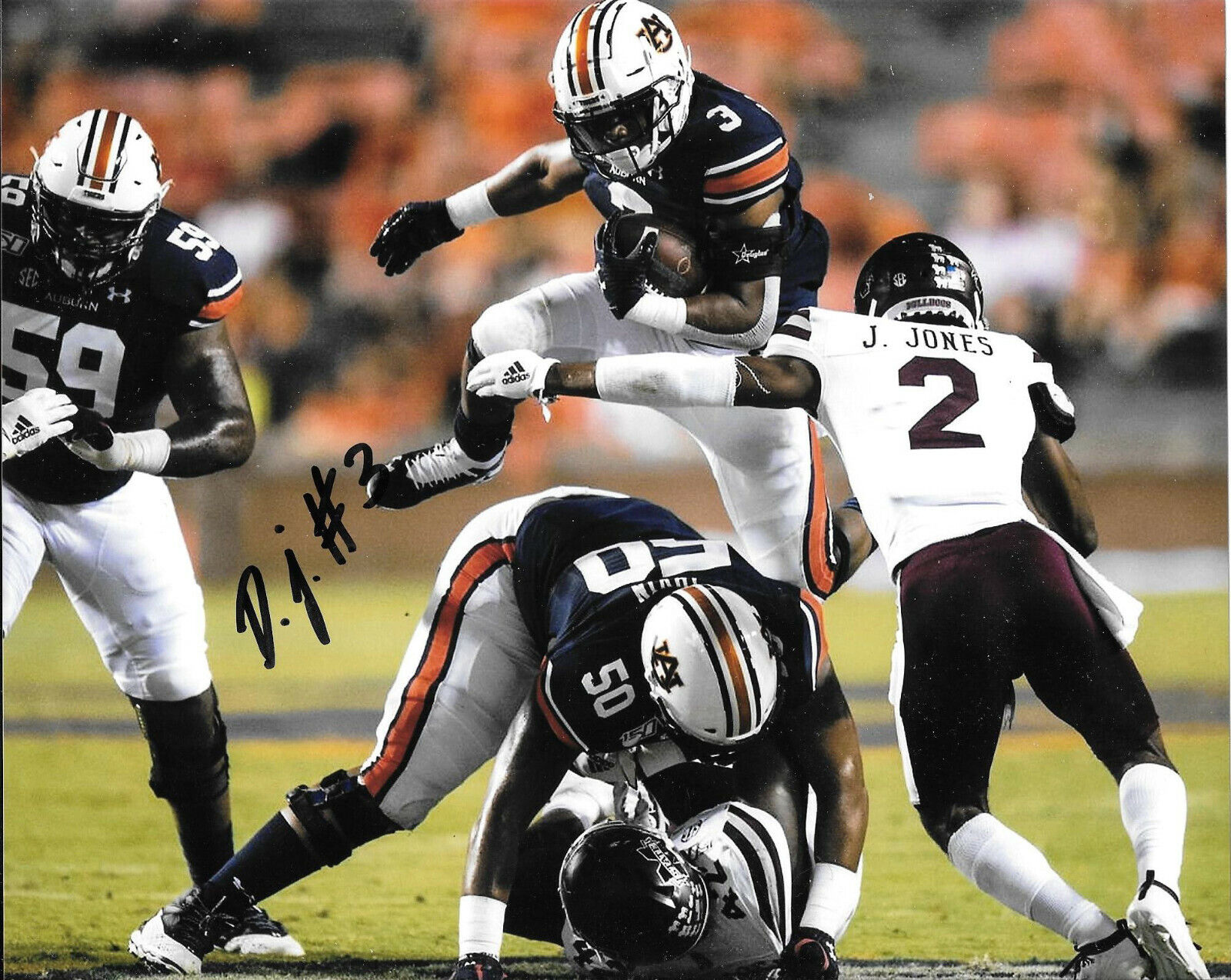 DJ D.J. WILLIAMS HAND SIGNED AUBURN TIGERS 8X10 Photo Poster painting W/COA