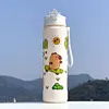 800ml Capybara Cute Water Cup with Straw & Handle Travel Water Bottle for Sports