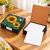 PU 5D Pearl Diamond Painting Kit Note Box DIY Diamond Art Notepad Box with 160 Sheets of Paper (Sunflower)