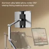 Aluminum Alloy Tablet Phone Holder 360° Rotating Folding Desktop Phone Holder