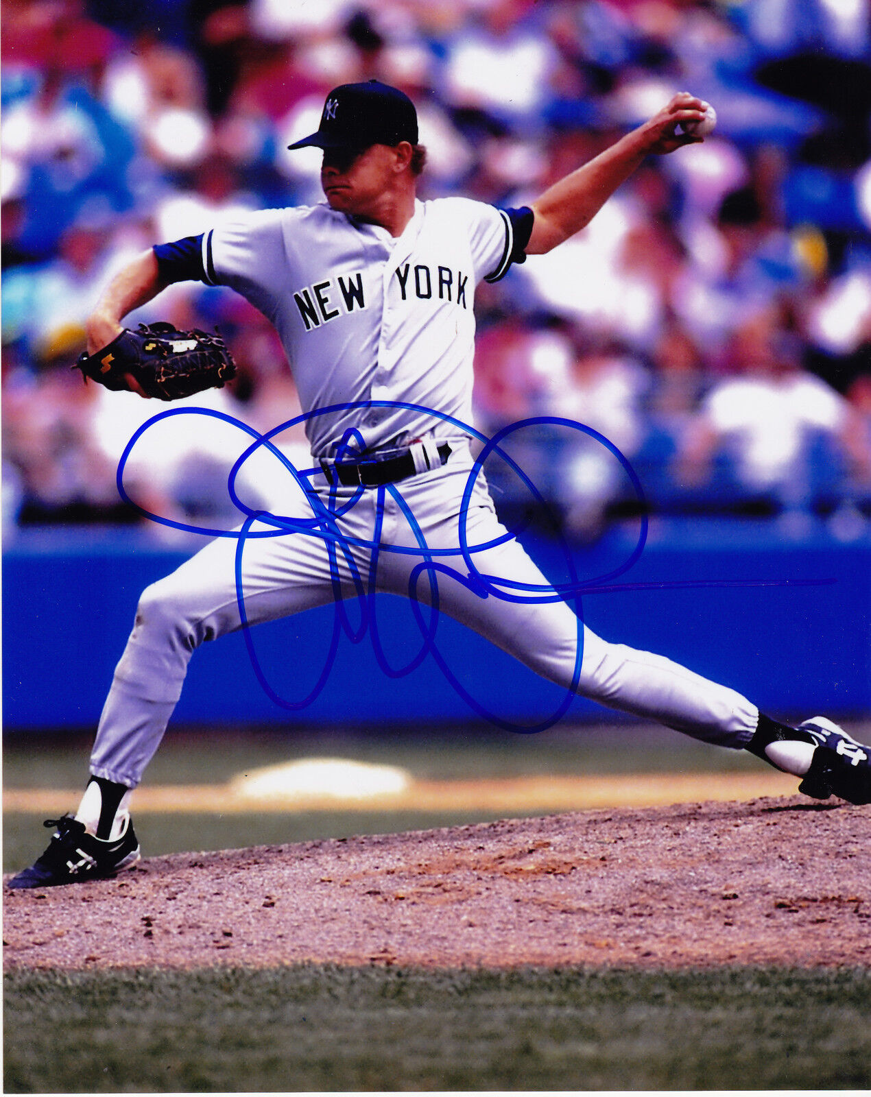 JEFF JOHNSON NEW YORK YANKEES ACTION SIGNED 8x10