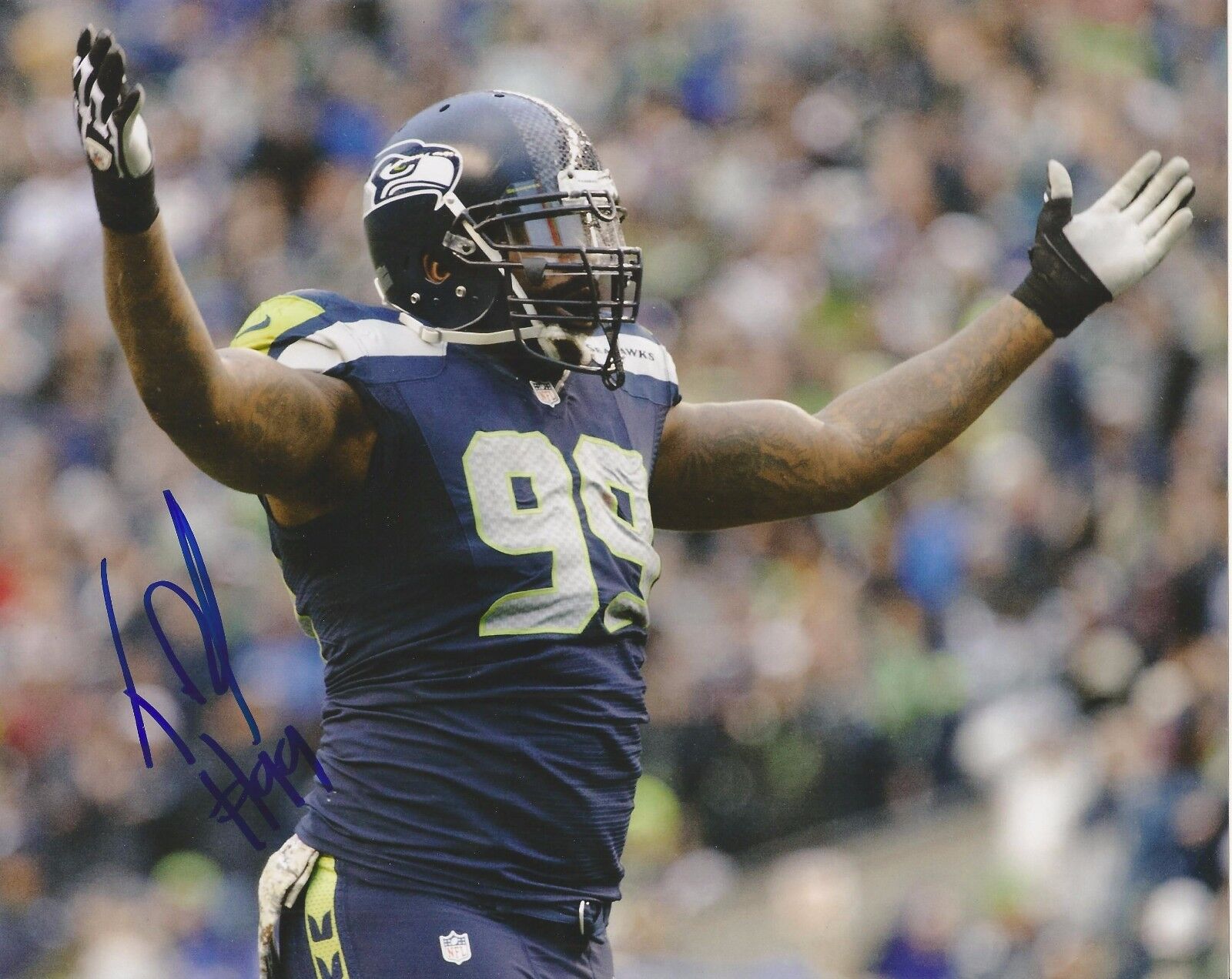 TONY McDANIEL SIGNED SEATTLE SEAHAWKS 8x10 Photo Poster painting #3 SUPER BOWL XLVIII CHAMPION