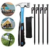 4Pcs Tent Pegs Unbreakable Camping Tent Stakes with Hammer for Camping Picnic