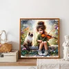 Diamond Painting-DIY Full Round Drill Girl Animal