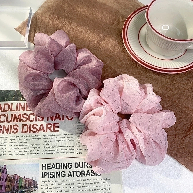 Korean Silk Flower Color Hair Scrunchies