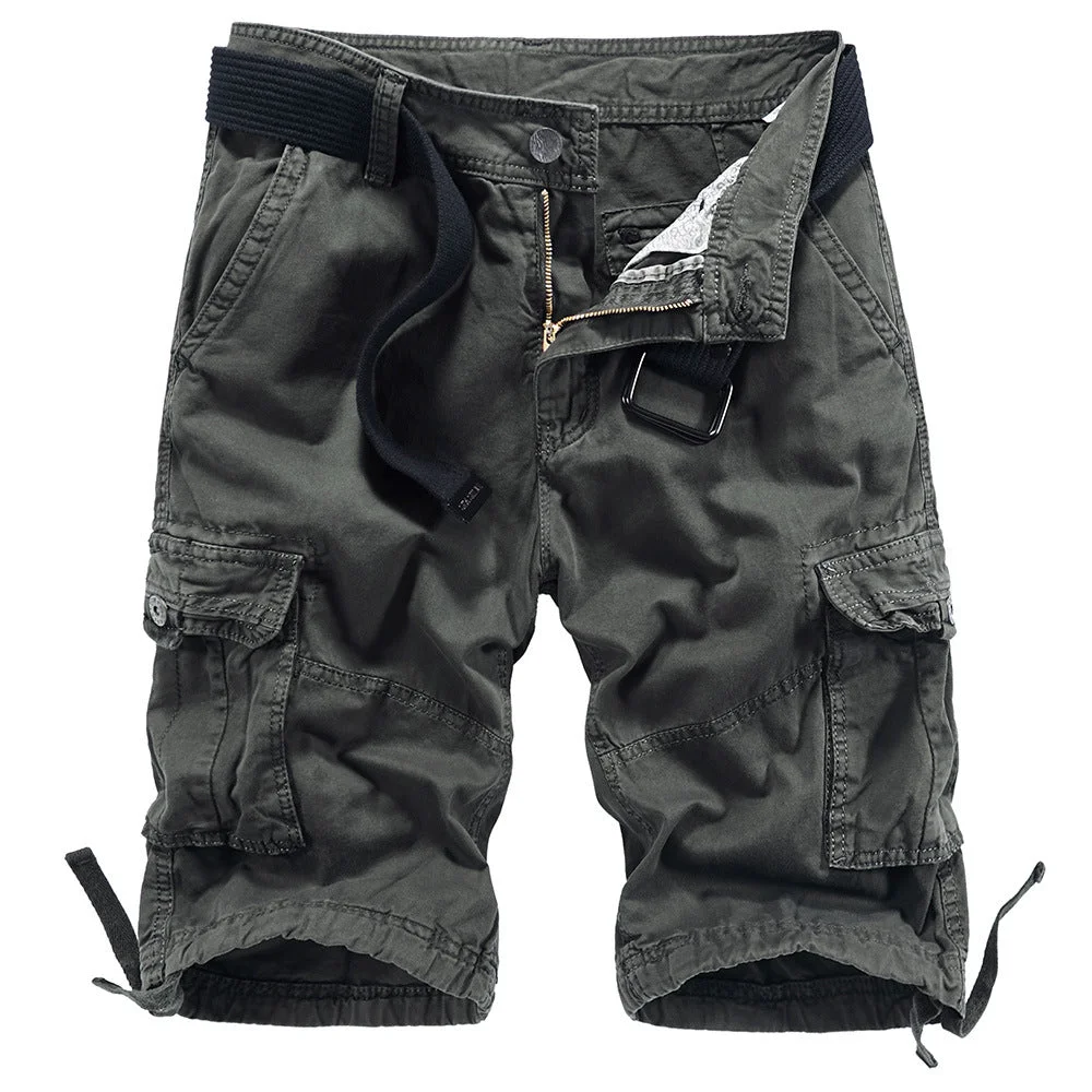 Men Multi-pocket Cotton Casual Daily Beach Cargo Shorts