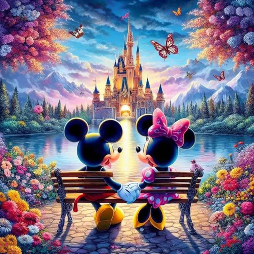 Kit Peinture Diamant Disney Mickey Mouse 30x40 Cm - Loisir Créatif Adulte 5D Complet, DIY Déco
