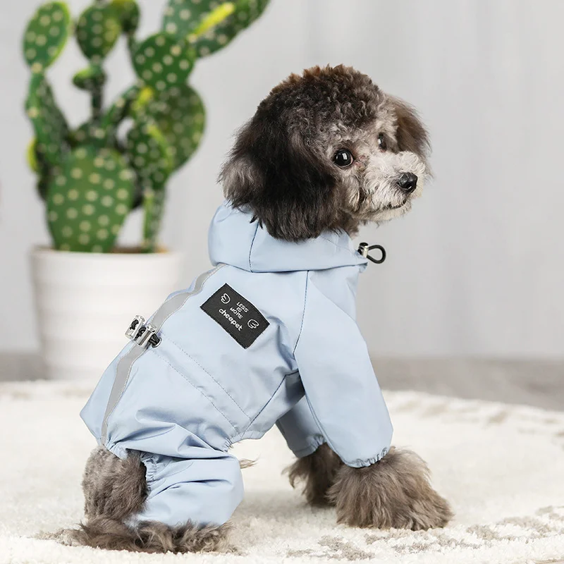  Dog Raincoat Full-body Waterproof Hooded