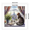 Cat By The Window-11CT Stamped Cross Stitch 40*40cm/15.75*15.75in tapestrymarket
