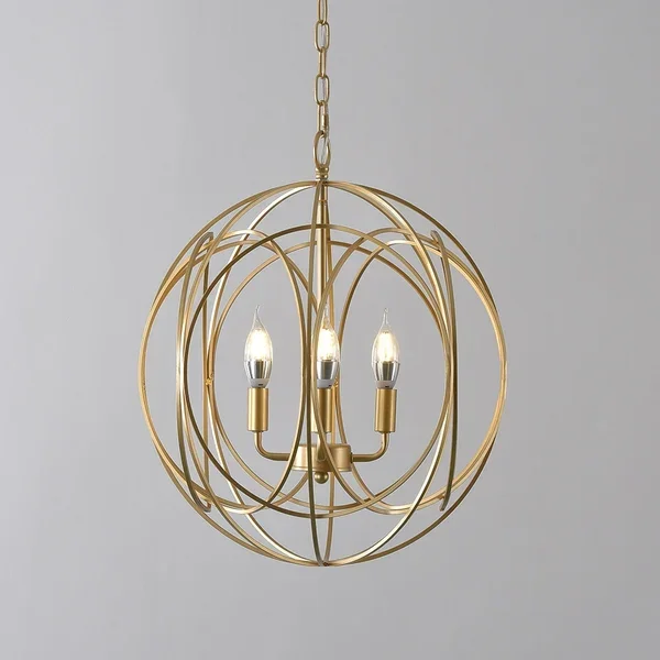 Gold Iron Geometric Orb Chain Suspended  JOSENART Josenart