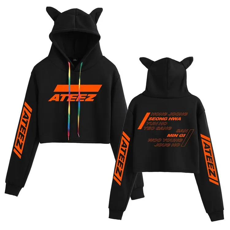 ATEEZ Cat Ear Short Hoodie