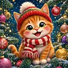 Diamond Painting -DIY Round Drill Christmas Kitten(40x40cm)