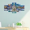 (Big Size)5Pcs Christmas Street-Full Round Diamond Painting 100*50CM