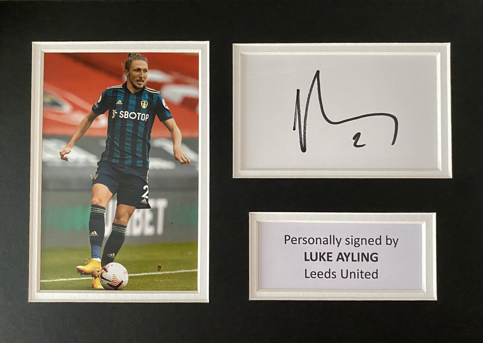 Luke Ayling Hand Signed White Card In A4 Leeds United Mount Display