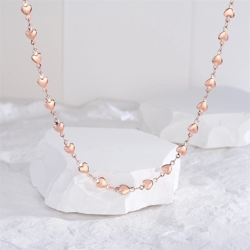 Casual Modern Style Heart Shape Titanium Steel 18K Gold Plated Polishing Plating Necklace