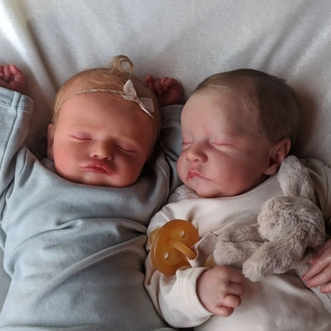 [Reborn Twins] 20'' Aila and Cara Touch Real Reborn Baby Doll Girls with “Heartbeat” and Sound