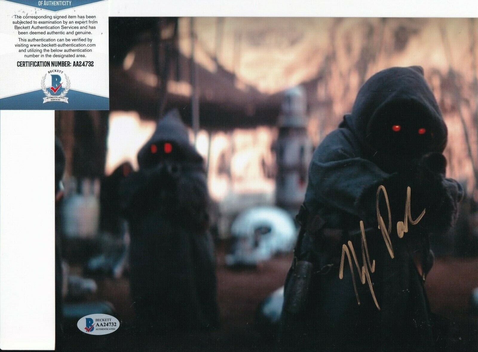 KYLE PACEK signed (The Mandalorian) Jawa 8X10 Photo Poster painting BECKETT BAS AA24732