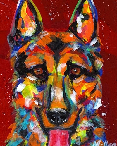 

Colorful German Shepherd Dog – Paint By Numbers - 40*50CM, 501 Original