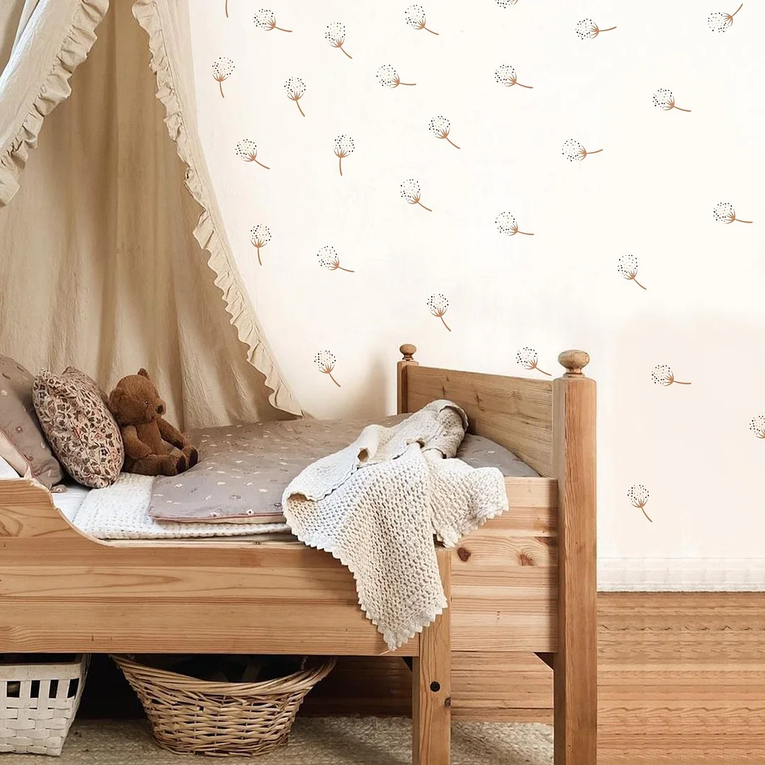 Boho Nursery Dandelion Wall Sticker for Children's Room Baby Girls Boys Room Home Decoration Nordic Warm Vintage Stickers