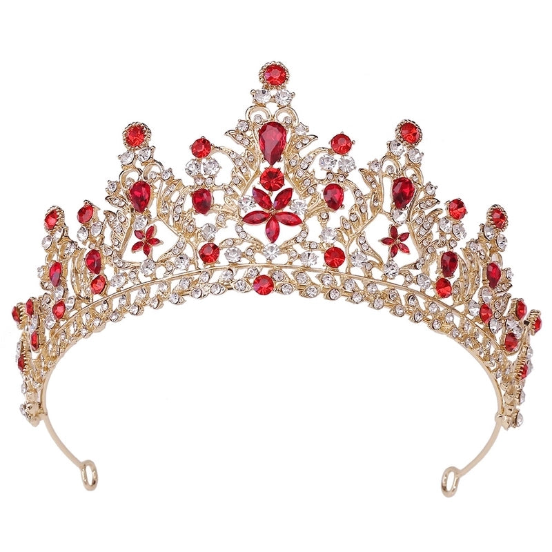 Baroque Style Crown Alloy Inlay Crystal Rhinestones Crown 1 Piece