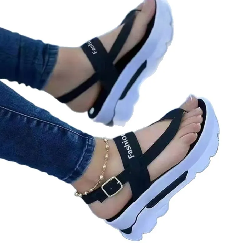 Breakj Breakj Sandals Women's Autumn And Summer Leisure Daily Walking Clip Thick Soles Increase 43 Large Size Women's Shoes