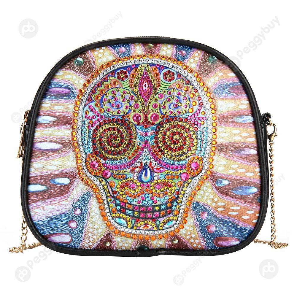 

Skull-DIY Creative Diamond Wristlet Bag, 501 Original