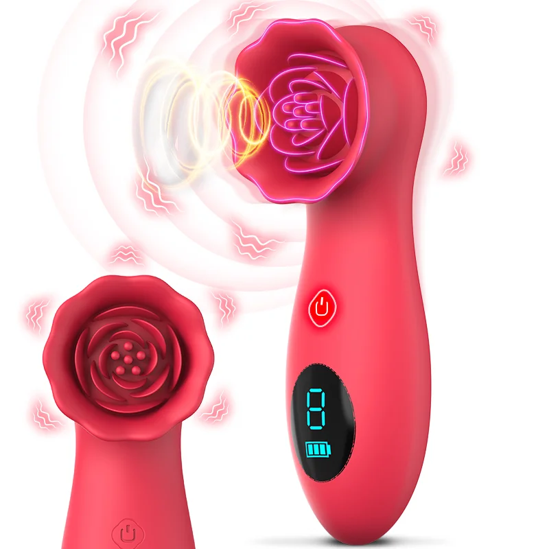 Lcd Display 9 Tapping Modes Rose Clit Vibrator