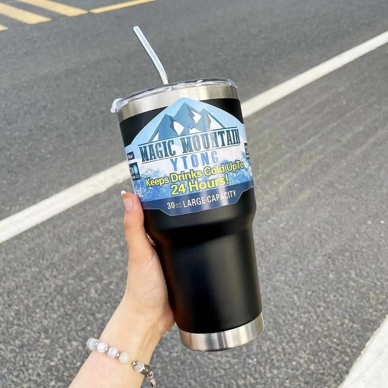 Casual Solid Color Stainless Steel Thermos Cup