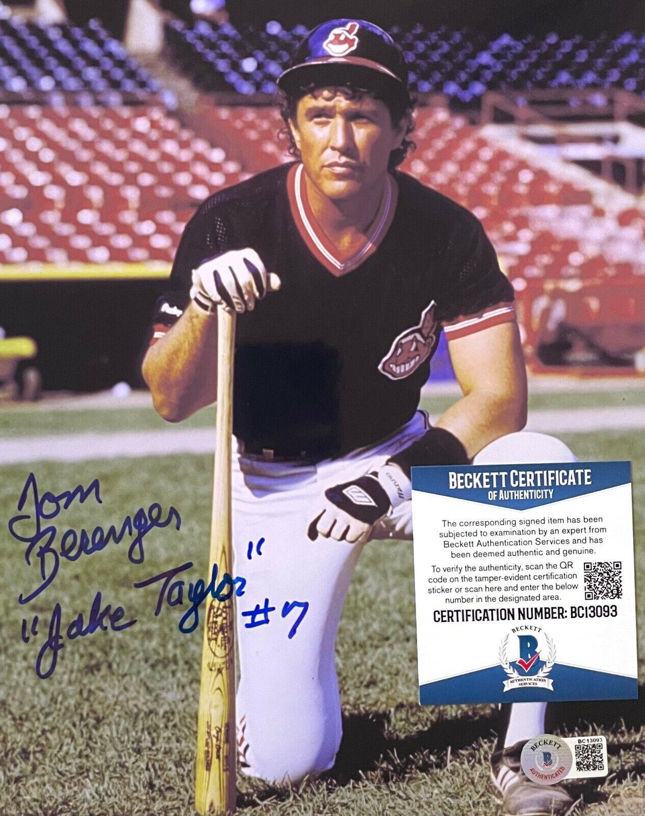 Tom Berenger Major League Original 8X10 Autographed Photo Poster painting w/Beckett COA