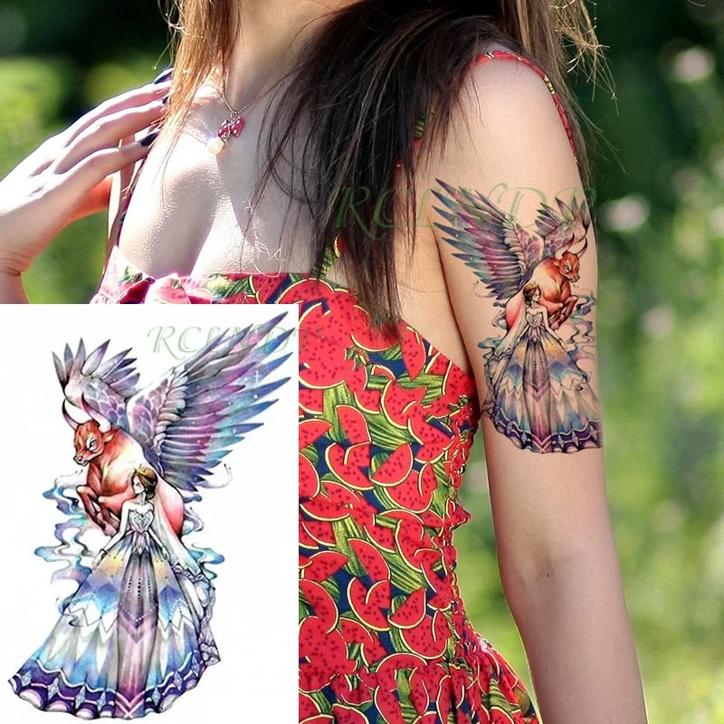 Waterproof Temporary Tattoo Sticker Cute Love Bird Leaf Crow Arabic Script Fake Tatto Flash Hand Arm Art Tatoo for Women Men