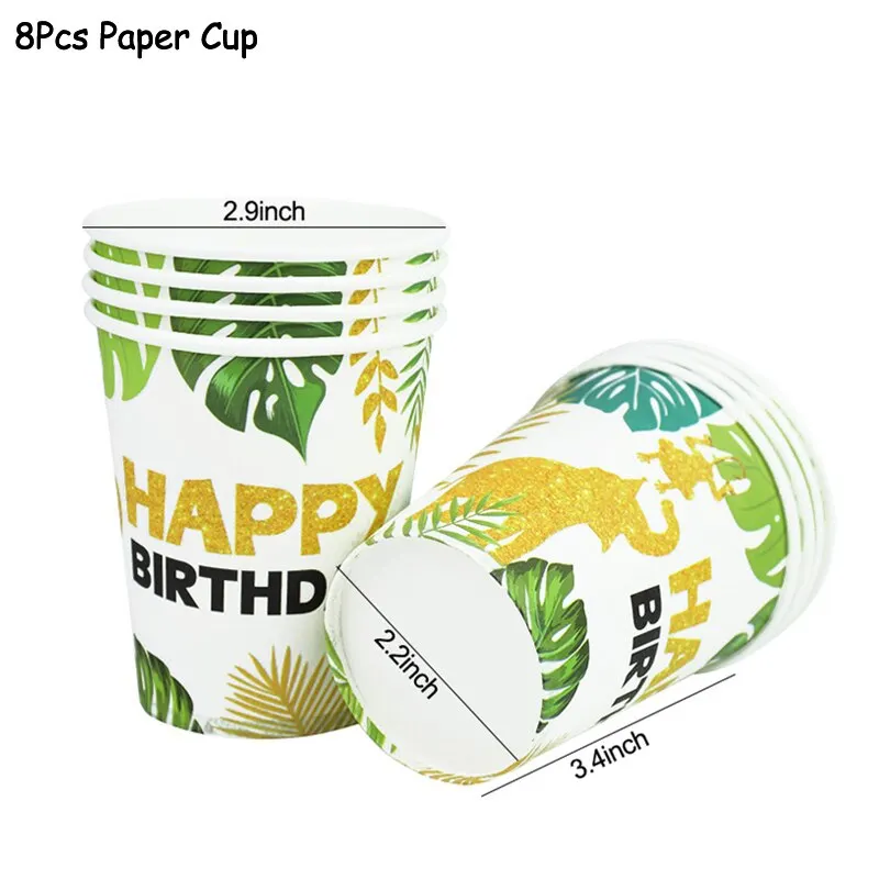 Wild One Jungle Party Animal Balloons Disposable Tableware Kids 1st Forest Safari Birthday Party Decoration Baby Shower Supplies